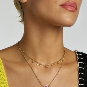 Mollie Gold Choker Necklace in Freshwater Cultured Pearl - alternate view