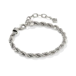 Noble Rope Link and Chain Bracelet in Vintage Silver