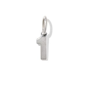 Large Metal Number 2 Oxidized Sterling Silver Charm - view 2