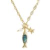 Parker Fish Gold Long Charm Necklace