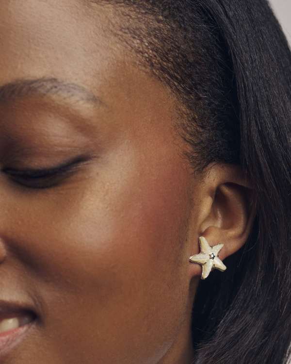 Parker Starfish Gold Stud Earrings - view 2