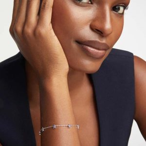 Sierra Silver Star Crystal Delicate Chain Bracelet - view 2