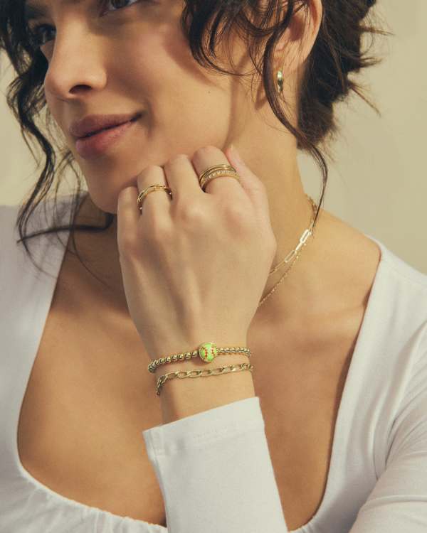 Softball Gold Stretch Bracelet - view 2