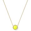 Tennis Gold Short Pendant Necklace in Chartreuse Magnesite