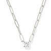 Virginia Sterling Silver Paperclip Necklace in White Topaz