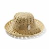 Woven Bucket Hat with Shell Pin