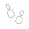 Daphne Pave Silver Open Frame Earrings
