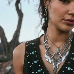 Abbie Oxidized Sterling Silver Bolo Necklace - alternate view