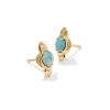 Abbie 18k Yellow Gold Vermeil Etch Frame Stud Earrings