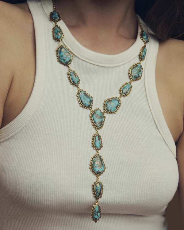 Ellery Vintage Gold Lariat Necklace - alternate view