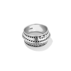 Keziah Vintage Silver Etch Frame Band Ring