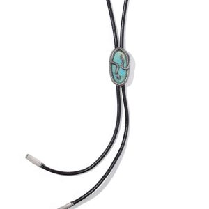 Phoenix Oxidized Sterling Silver Stone Bolo Necklace
