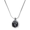 Phoenix Oxidized Sterling Silver Stone Charm Necklace