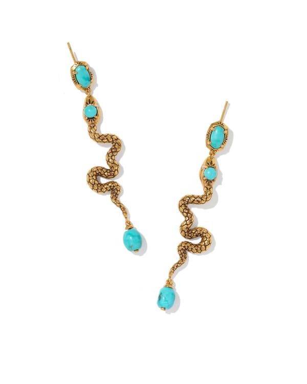 Snake Vintage Gold Linear Earrings