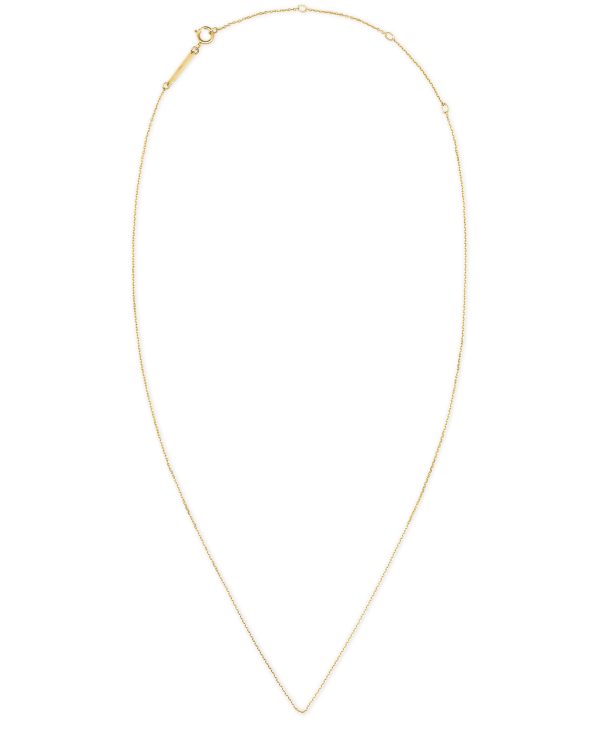 15" Thin Chain Necklace in 14k Yellow Gold - alternate view