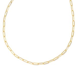 22 Inch Large Paperclip Chain Necklace in 18k Gold Vermeil