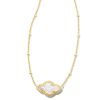 Abbie Gold Pendant Necklace in Ivory Mother-of-Pearl