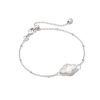 Abbie Silver Satellite Chain Bracelet in Ivory Mother-of-Pearl