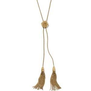 Ansel Rose Bolo Necklace in Vintage Gold