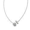 Ansel Rose 14k White Gold Pendant Necklace in White Diamond