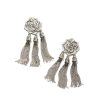 Ansel Rose Statement Earrings in Vintage Silver