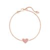 Ari Heart Rose Gold Chain Bracelet in Light Pink Drusy