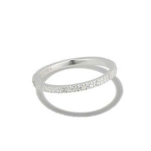 Arynn Sterling Silver Band Ring in White Sapphire