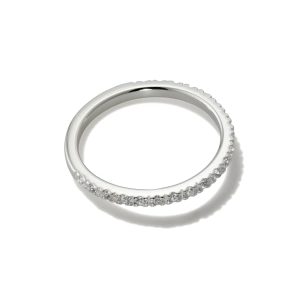 Arynn Sterling Silver Band Ring in White Sapphire - view 2