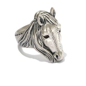 Beau Oxidized Sterling Silver Band Ring in Smoky Quartz