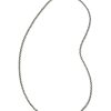Beck 20" Thin Round Box Chain Necklace in Oxidized Sterling Silver