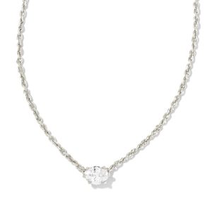 Cailin Silver April Pendant Necklace