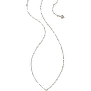 Crystal Letter K Silver Short Pendant Necklace in White Crystal - alternate view