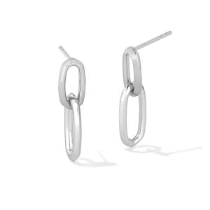 Danielle Sterling Silver Interlocking Drop Earrings