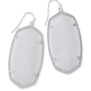 Danielle Silver Drop Earrings in Ivory Mother-of-Pearl