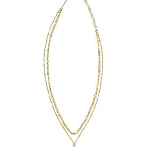 Daphne Gold Coral Frame Multi Strand Necklace in Iridescent Abalone - alternate view