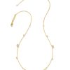Davie 18k Gold Vermeil Trio Strand Necklace in White Sapphire