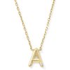 Diamond Accent Letter A 14k Yellow Gold Pendant Necklace in White Diamond