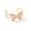 Dolly Parton x Kendra Scott Gold Butterfly Statement Bracelet in Light Pink Iridescent Abalone