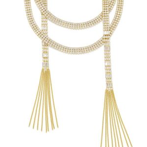 Dolly Parton x Kendra Scott Gold Statement Wrap Necklace in White CZ