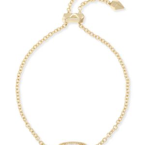 Elaina Gold Adjustable Chain Bracelet in Iridescent Drusy