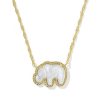Elephant Gold Short Pendant Necklace