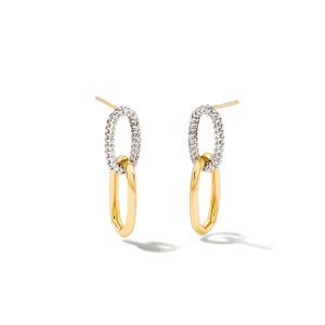 0.42 ct Elisa 14k Yellow Gold Interlocking Drop Earrings in White Diamond