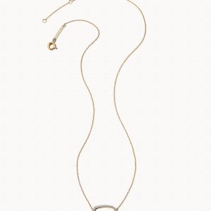 0.17 ct Elisa 14k Yellow Gold Open Frame Pendant Necklace in White Diamond - view 2