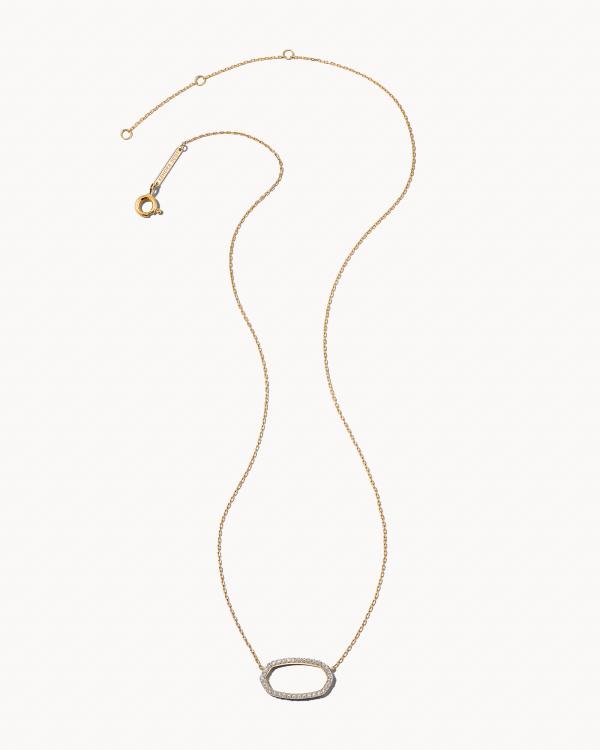 0.17 ct Elisa 14k Yellow Gold Open Frame Pendant Necklace in White Diamond - view 2