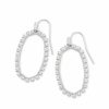 Elle Open Frame Crystal Drop Earrings in Silver
