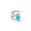 Elyse Vintage Silver Etch Frame Band Ring in Variegated Turquoise Magnesite