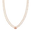 Emilie Rose Gold Multi Strand Necklace in Sand Drusy
