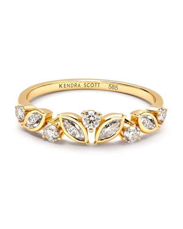 0.54 ct Becca 14k Yellow Gold Band Ring in White Diamond