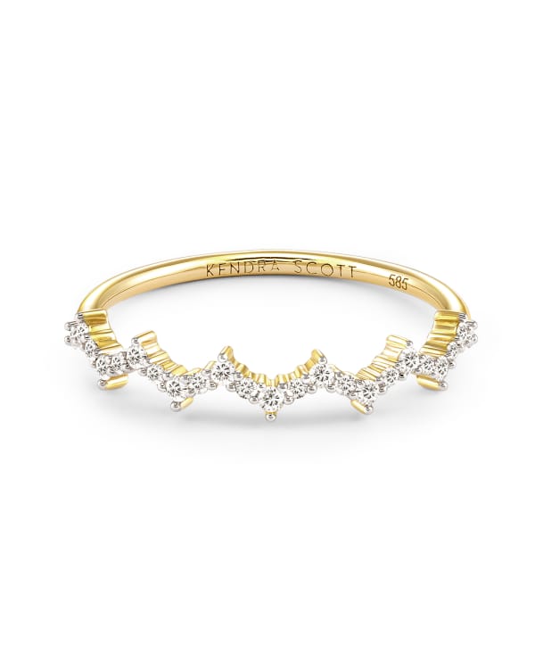 0.2 ct Finley 14k Yellow Gold Band Ring in White Diamond