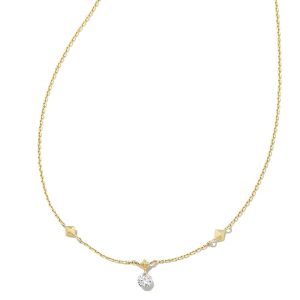 0.1 ct Floating Lab Grown White Diamond Pendant Necklace in 14k Yellow Gold